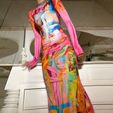 Women Dresses Spring Long Sleeve Stand Collar Dress