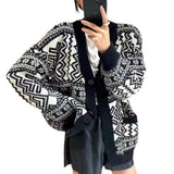 Women Knitwear Fall/Winter V-neck Sweater Coat Loose Casual Knitted Cardigan