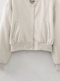 Women Jacket Flight Jacket Baseball Uniform Coat Autumn Loose Casual Jacket