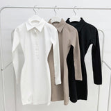 Women Dresses Long Sleeve Hip Skirt Skirt