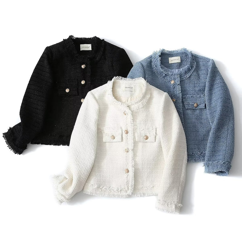 Women Jacket round Neck Loose Breasted Coat
