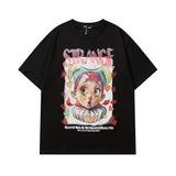 Men T Shirt Summer Cartoon Animation Printed Couple Short Sleeve T-shirt