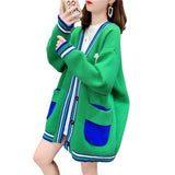Women Knitwear Autumn and Winter V-neck Sweater Loose Sweater Coat
