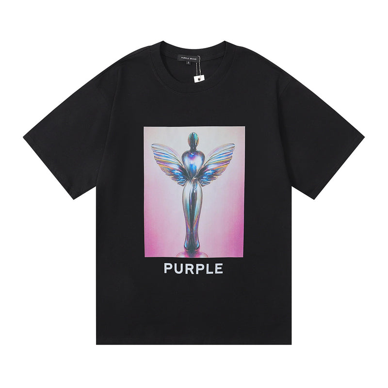 Purple Brand T Shirts Statue of Liberty Trophy Printed Men's and Women's Casual round Neck Short Sleeves T-shirt