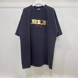 Vetements T Shirts Vtm Werther Cute Washed Loose Short Sleeve Men and Women