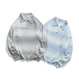 Unisex Sweater Winter Lapel Gradient Sweater