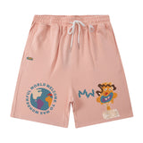 Men Shorts Hiphop Vintage Flame Print Sports Shorts