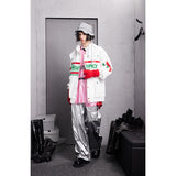Unisex Jacket Embroidered Jacket Men and Women Couple Loose Stand Collar Coat