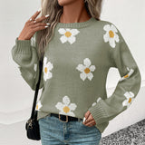Women Knitted Sweater Autumn and Winter Long Sleeve Brocade Sweater