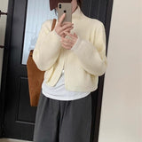 Women Knitted Cardigan Autumn and Winter Zipper Knitted Cardigan Stand Collar Sweater