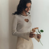 Ladies Leisure Knitwear Long Sleeve Tight Heart Knitted Sweater