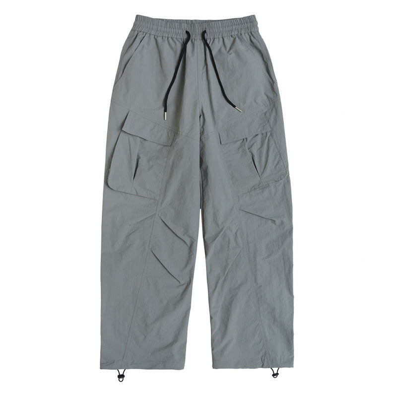 Men Sweatpants Tactical Pants Pleated Multi-Pocket Workwear Casual Sweatpants