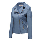 Red Leather Jacket Lapel Casual Women's Leather Jacket