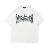 Men T Shirt Summer Letter Necklace Short Sleeve T-shirt