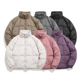 Unisex Coat Winter Solid Color Couple down Jacket