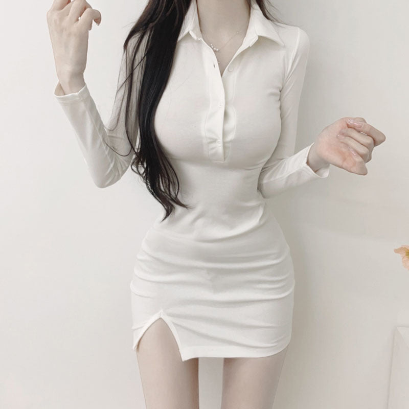 Women Dresses Long Sleeve Hip Skirt Skirt
