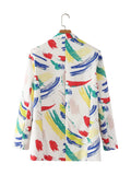 Women Suits Autumn and Winter Long Sleeve Printed Small Suit Jacket Coat