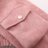 Women Jacket Pu Leather Coat Loose Zip Pocket Motorcycle Jacket