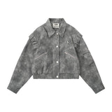 Women Jacket Pu Leather Coat Loose Zip Pocket Motorcycle Jacket