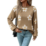 Women Knitted Sweater Autumn and Winter Long Sleeve Brocade Sweater