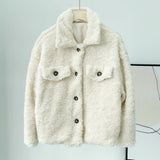 Women Jacket Faux Lamb Fur Coat Female Autumn and Winter Loose Plush Top