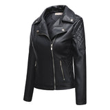 Red Leather Jacket Lapel Casual Women's Leather Jacket