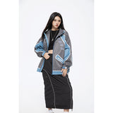 Unisex Jacket Retro Patchwork Contrast Color Sports Jacket