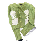 Women Knitwear Autumn and Winter Flower Sweater Coat Knitted Cardigan