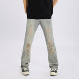Men Jeans Ripped Jeans Men Baggy Straight Trousers