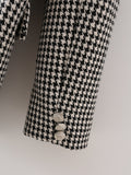 Women Suits Autumn Leisure Double Breasted Houndstooth Color Block Blazer