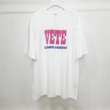 Vetements T Shirts Vtm Werther Cute Washed Loose Short Sleeve Men and Women