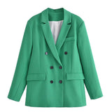 Women Suits Autumn Small Suit Loose Double-Breasted Suit Jacket