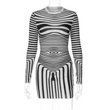 Women Dresses Spring Striped Short Style Dress