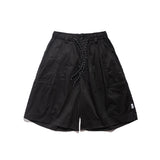 Men Shorts Retro Loose Straight Wide-Leg Pants Casual Multi-Pocket Workwear Shorts
