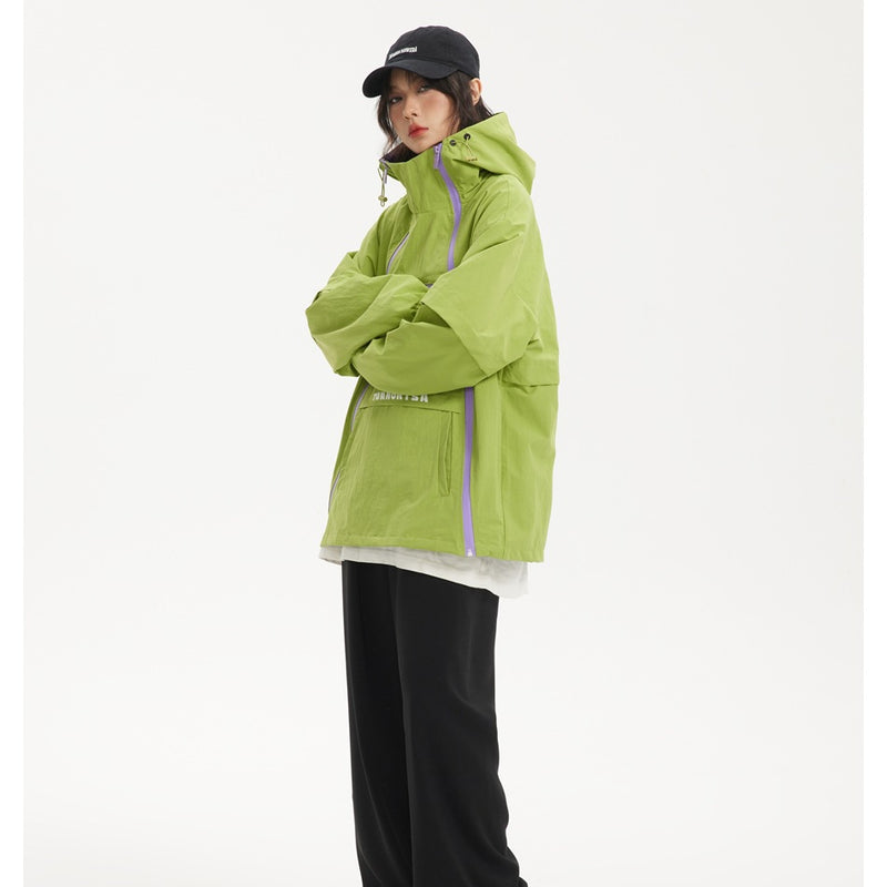 Unisex Jacket Zipper Hooded Jacket Men's and Women's Loose Functional Shell Jacket Jacket