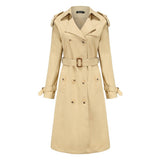 Women Trench Coat Long-Sleeved Lapel Coat