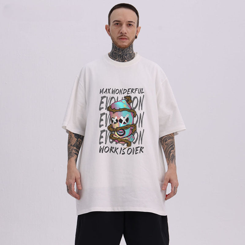 Men T Shirt Summer Printed round Neck Casual Short Sleeve T-shirt