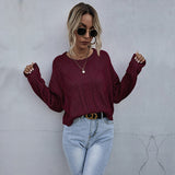 Women Knitted Sweater Knitted Long-Sleeved Twist Mori Short Bottoming Sweater
