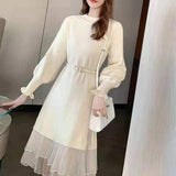 Women Knitted Pullover Autumn and Winter Knitting Dress