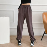 Women Sweatpants Striped Casual Pants Wide Leg Loose Ankle-Tied Sweatpants