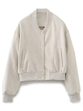Women Jacket Flight Jacket Baseball Uniform Coat Autumn Loose Casual Jacket