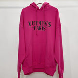 Vetements Hoodie VTM Letter Photo Velvet Padded Loose Hooded Sweater