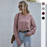 Women Knitted Sweater Knitted Long-Sleeved Twist Mori Short Bottoming Sweater