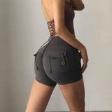 Women Yoga Sports Shorts Workwear Tight Shorts Quick-Drying Running Fitness Shorts