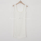 Women Dresses Hip Skirt Four Seasons Sexy U Collar Slim Fit Sweater Vest Dress