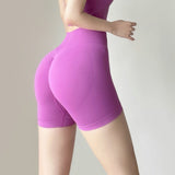 Women Yoga Sports Shorts Peach Hip Raise Fitness Shorts