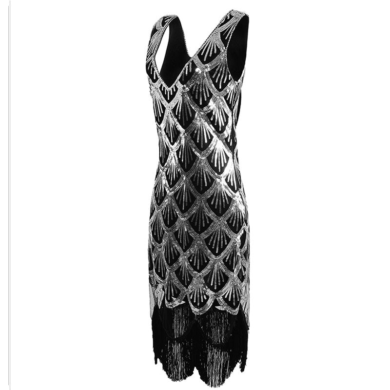 Flappers 1920S Dress Vintage Sequin Dress Gatsby Ball Tassel Dress