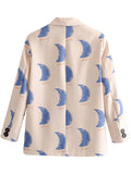 Women's Suits Graffiti Printing Loose Suit Jacket Women's Casual Suit