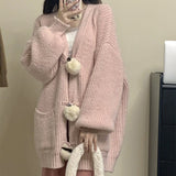 Women Knitwear Autumn and Winter Sweater Coat Loose Knitted Cardigan