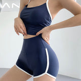 Women Yoga Sports Shorts Quick-Drying Stitching Sports Shorts Women's Casual Yoga Shorts